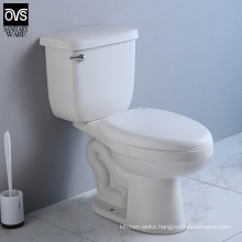 Bathroom Ceramic Siphon Flush Two Piece Wc Toilet with S-Trap White Bathroom Toilet Self-Clean Nano Water Closet Ceramic Toilet Discount